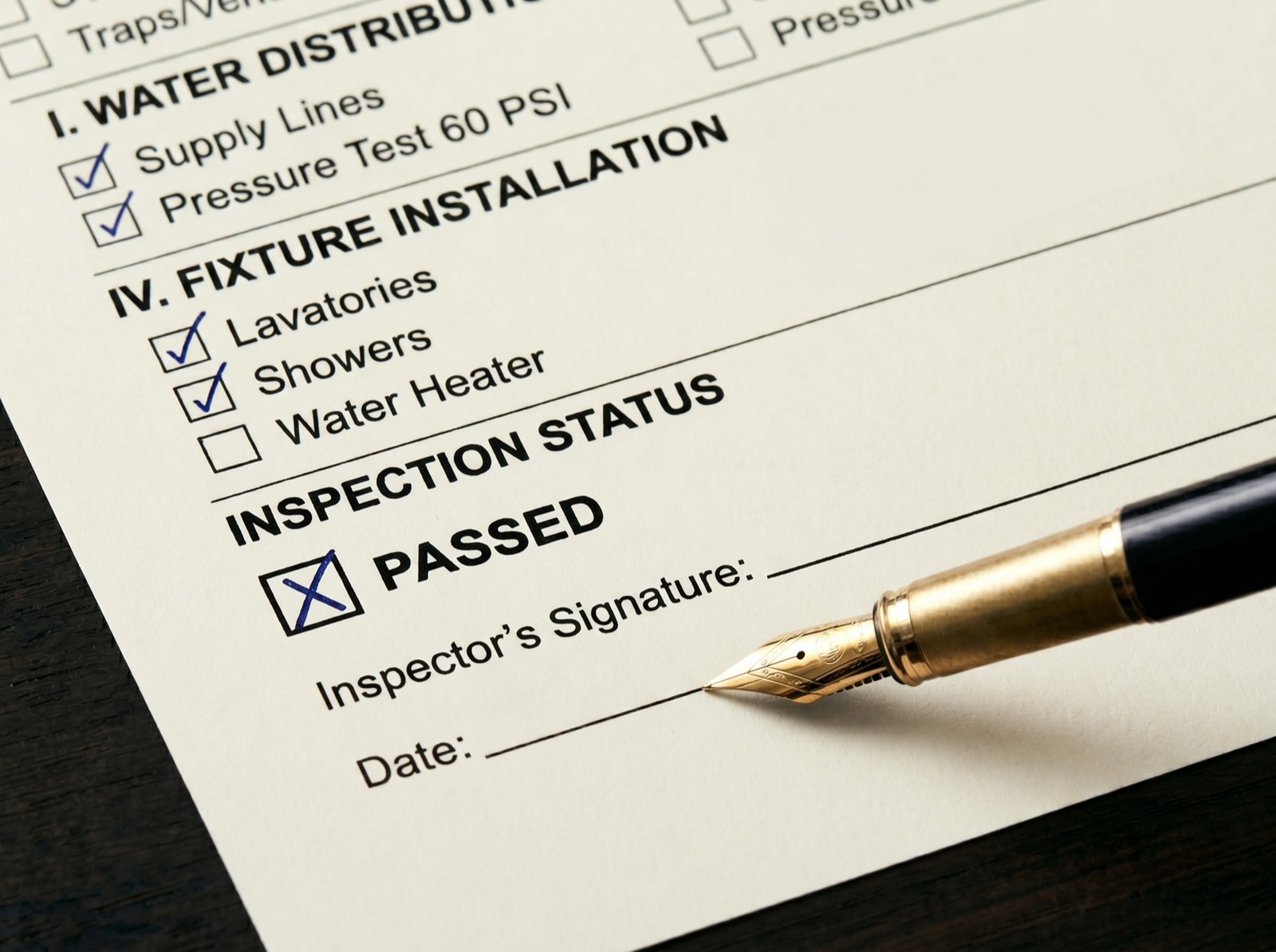 TRR report repairs DFW  itemized plumbing scope