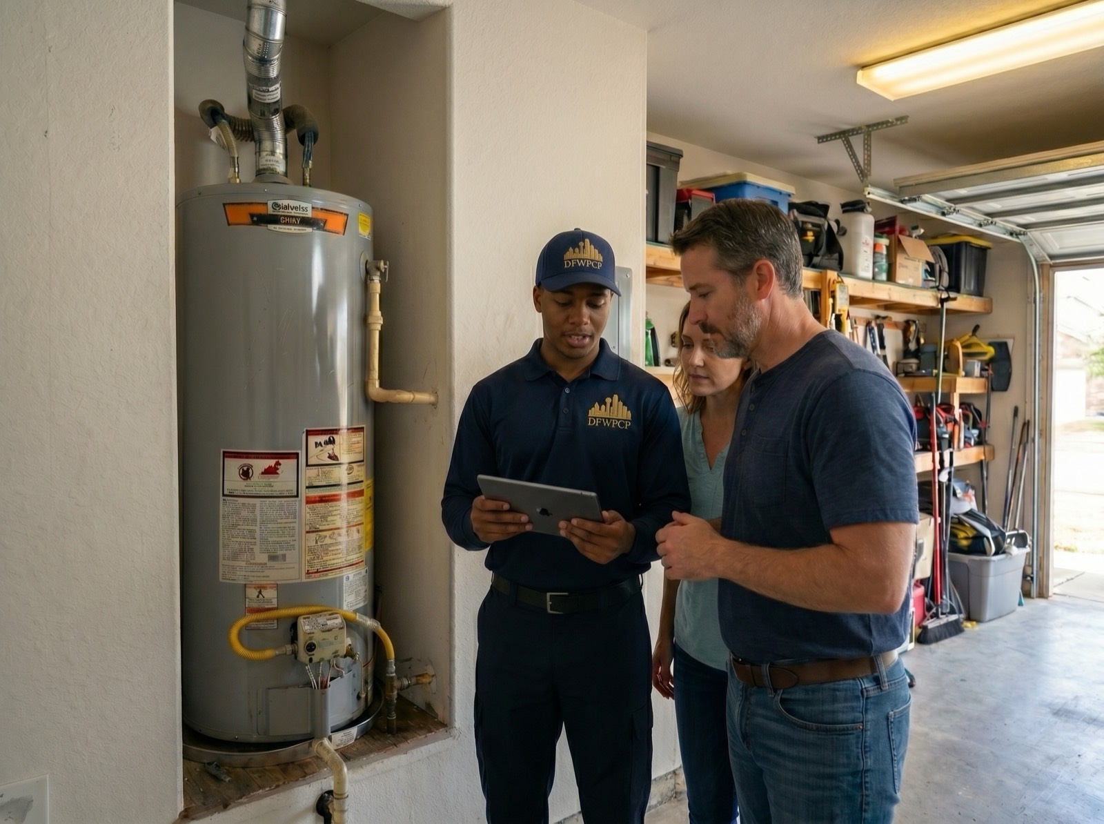 Water heater repair and replacement DFW  permitted install